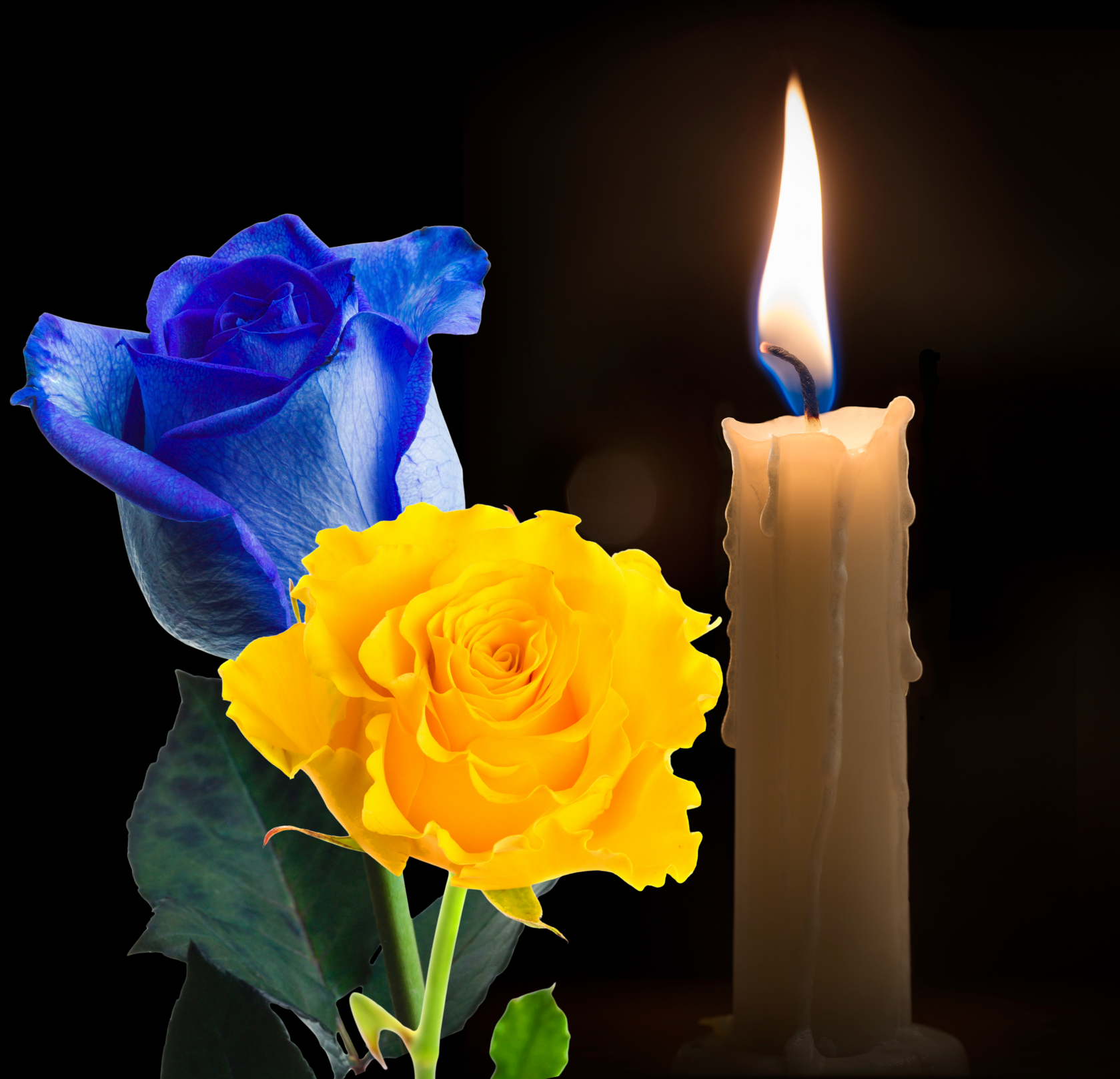 Gedenken Rose und Kerze